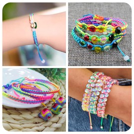 KISSITTY 0.8mm Braided Cord Gradient Color 90 Yards Rainbow Polyester String Beading Decorative Craft Thread for DIY Jewelry Making Crafting Home Decorations Gift Wrapping Clothing