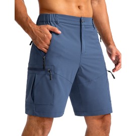 Pudolla Mens Hiking Shorts 9" Cargo Shorts, Dark Navy, X-Large