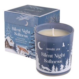 ROMIIE ZOI Christmas Scented Jar Candle - 6oz Soy Wax Candle - Silent Night Softness Infused with Fresh Cut Spruce Branches Aroma - with Beautiful Keepsake Box Special for Christmas/Holiday Gifts