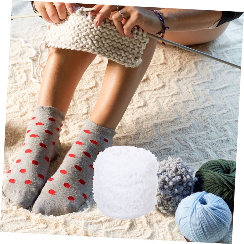 Tofficu 2rolls Soft Coral Fleece Knitting Yarn Replaceable Multi-Function Crochet