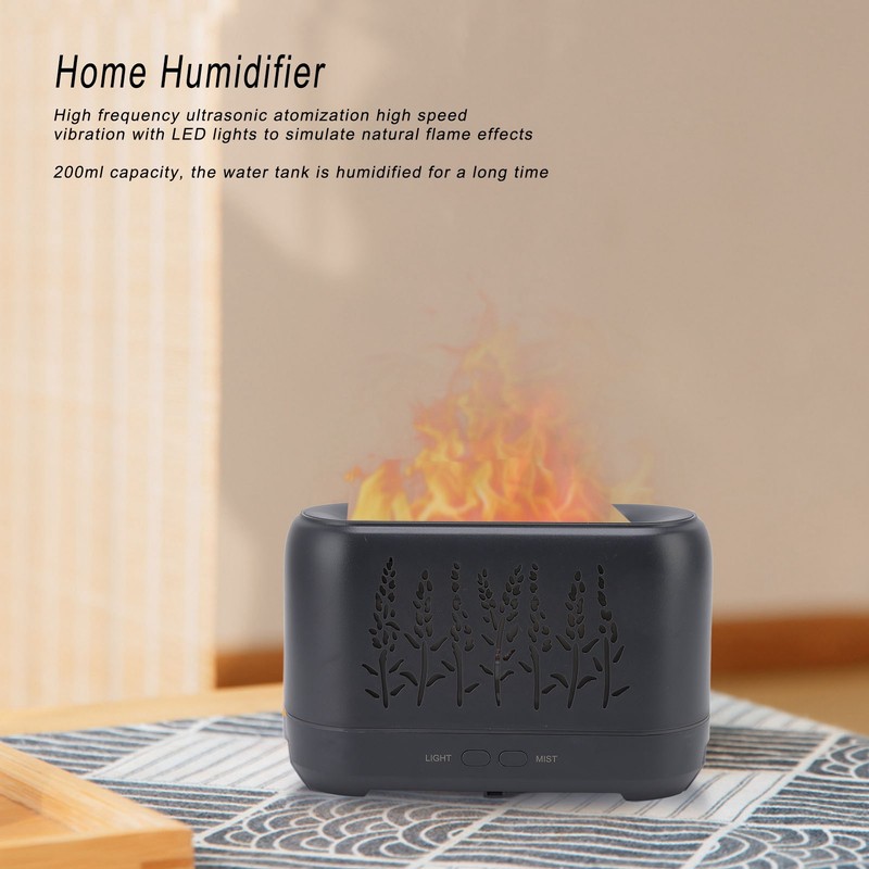 200ml Essential Oil Diffuser Hollow Out Quiet Diffuser with Flame