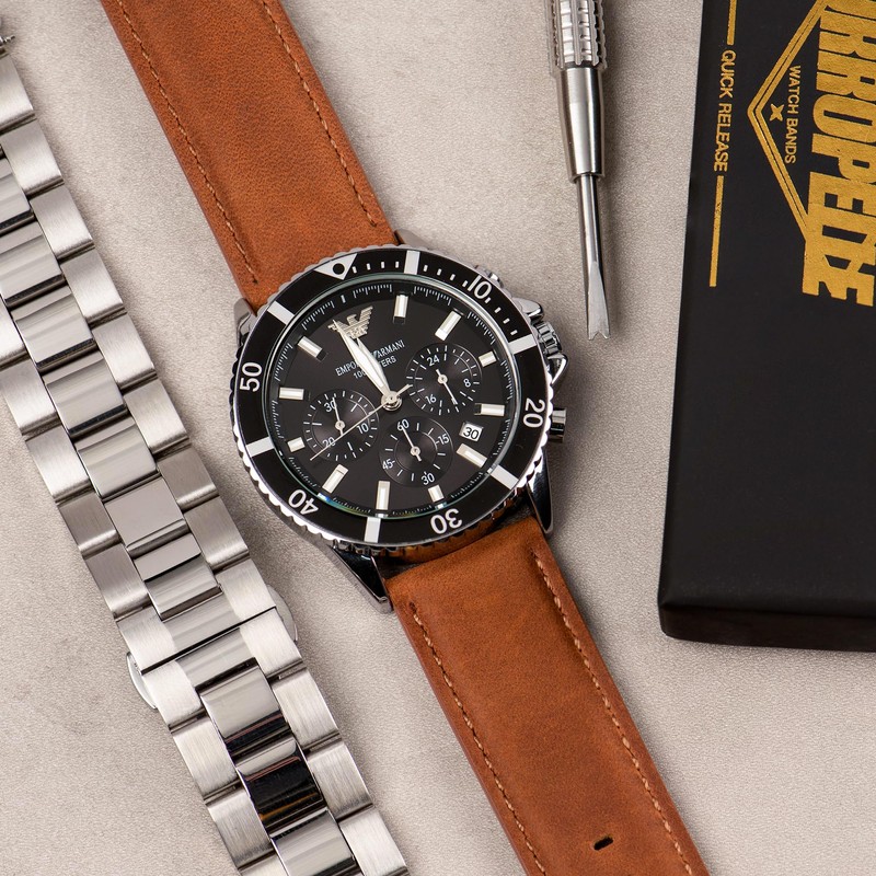 CORROPELLE Watch Band, Genuine Leather, Quick Release, 0.75, 0.7, 0.87,