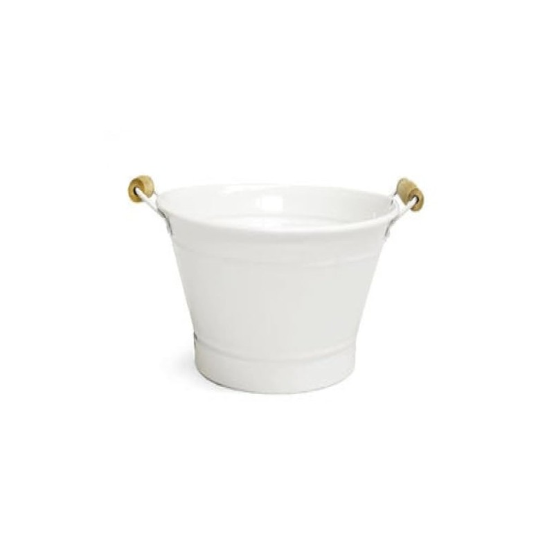 White Finish Handled Bucket