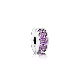 FGT February Birthstone Clip Charm for Bracelets Necklace Pendants Sterling Silver Crystal Purple Gift for Mum Girls Women Sister Best Friend Mothers Day Granddaughter Daughter Valentine Birthday