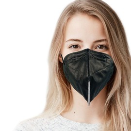 SPARC LIGHTING 5-Layer Disposable Obsidian Black Face Mask Made in USA | Improved Design | 95%+ Filtration Efficiency with Comfortable Ear Loop and Soft to Touch Materials | 50 Units