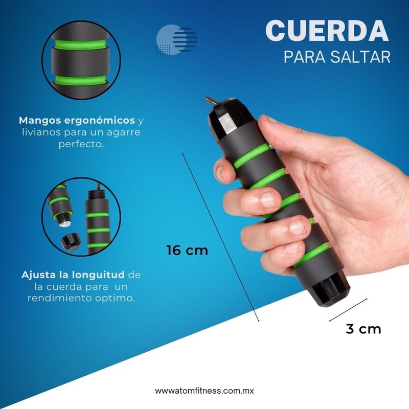 Cuerda para Saltar Ajustable | Manijas Cómodas y Antideslizantes |