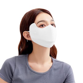 OhSunny Sun Protection Face Cover UPF 50+ Women Mask Breathable Face Covering SLN3M308D (White)