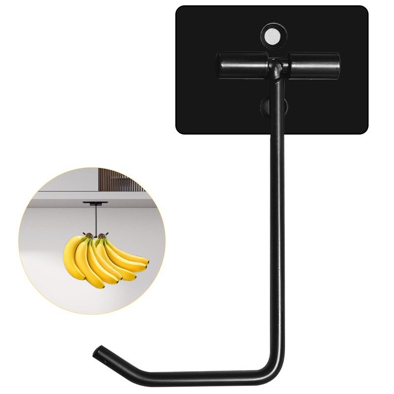 Peasulin Banana Hanger Hook, Under Cabinet Double Hook Holder for