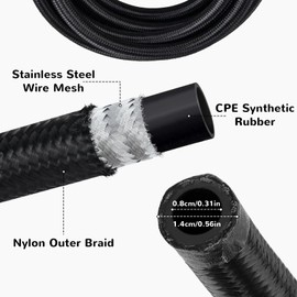 Automatic Transmission Cooler Line Kit Fit 4L80E 6AN Nylon Steel Braided Line