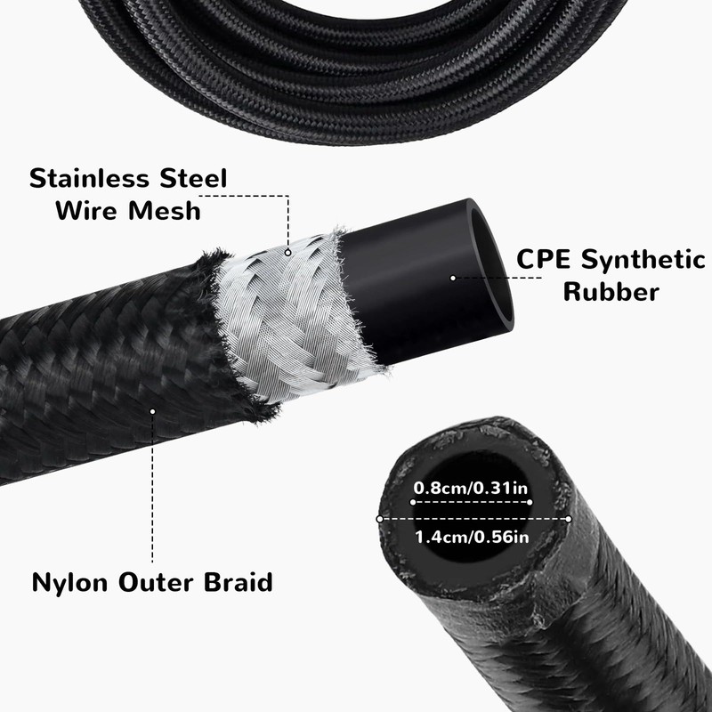 Automatic Transmission Cooler Line Kit Fit 4L80E 6AN Nylon Steel