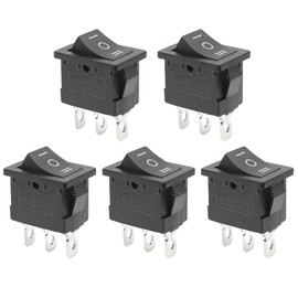 QTEATAK 5Pcs On/Off/On Boat Toggle Rocker Switch 3 Pin 3 Position Snap 12V 110V 250V