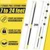 Leriton 24ft Long Telescopic Extension Pole with Utility Hook Multi-Purpose
