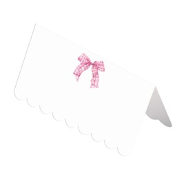 Place Cards for Table, Pink Bow Place Cards, Name Card, Elegant Folded Seating Placement Tags Table Place Card for Wedding Birthday Anniversaries Party Decor(50PCS)