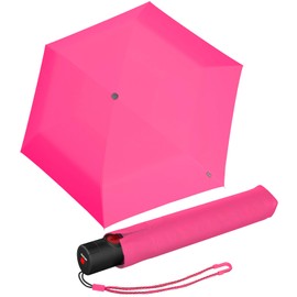 Knirps Ultra U.200 Medium Duomatic Pocket Umbrella - Automatic Open/Close - Storm Resistant - Windproof, Pink, Casual