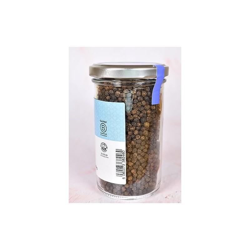 Steenbergs Organic Black Peppercorns Large Jar - 120g