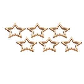 Star Shape Wooden Pieces, Wooden Hollow Star Decor Exquisite for Beauty Salons