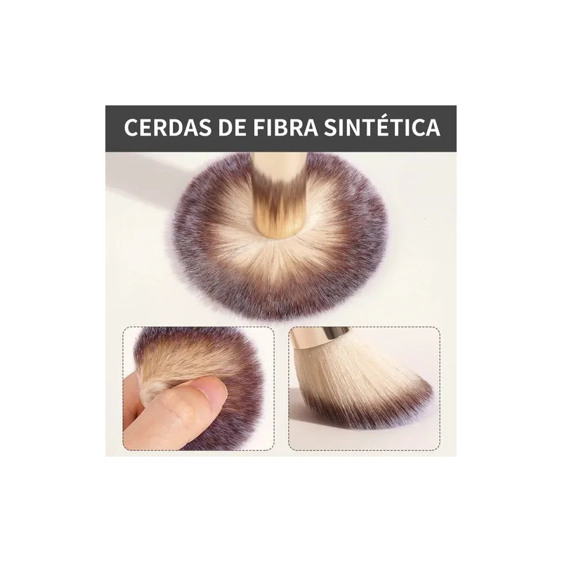 18 Brochas De Maquillaje Profesionales Alta Calidad Color Oro Pálido