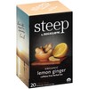 steep by Bigelow Organic Lemon Ginger Herbal Tea, Caffeine Free,
