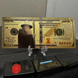 24k Gold Foil Plated Gandalf Lord Of The Rings Banknote Collectible