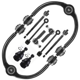 12pcs Front Upper Control Arms w/Ball Joints + Sway Bar Links + Tie Rod for Jeep Commander 2006-2010, Grand Cherokee 2005-2010, Suspension Kit K620188 K80629 K80861 ES80643 ES80644 EV80782