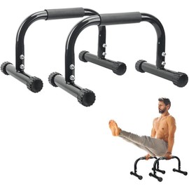 Parallettes Bars, Push Up Bars Strength Training For Handstands, Full Planche & Dips, Calisthenic, Gymnastic, [16.6x10x10in] Push Up Stands Handle for Floor Workouts Calisthenics Equipment - Color: black
