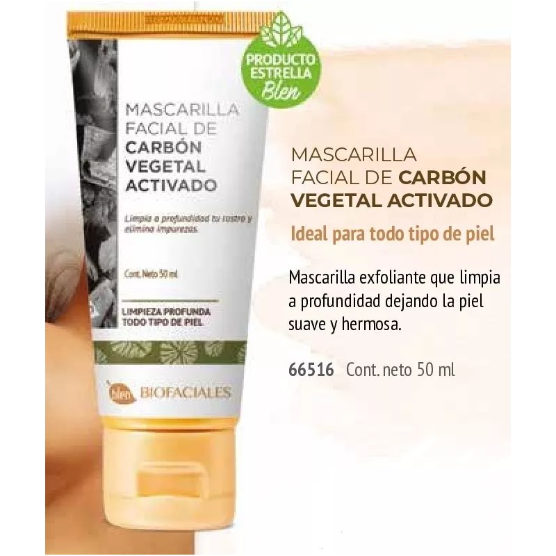 Blen 2 Mascarilla Exfoliante Carbón Vegetal Activado + Envio