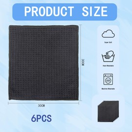 Microfibre Cleaning Cloths 30 x 30 cm Black Microfibre Cloths Barista Cloth Microfibre Cloth with Waffle Structure Cloth Cleaning Cloths Window Cloths Dish Cloths Kitchen Cloth Cleaning Cloth Pack of