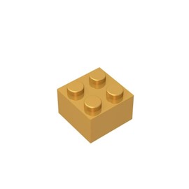 TTEHGB TOY Classic Bricks 2 x 2, 100 Large Stones, Compatible with Pieces 3004, Creative Play Set, 100% Compatible with All Major Stone Brands, Colours: Golden