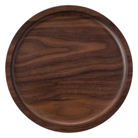 Rustic Walnut Wooden Tray Solid Wood Breakfast Tray Platter Tapas Tray Tea Tray Coffee Table Tray Housewarming Gift (Round)