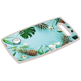 Kesper Tropical Summer Chopping and Serving Board 37 x 23 cm Plastic Kitchen Board with Wooden Core with Handle