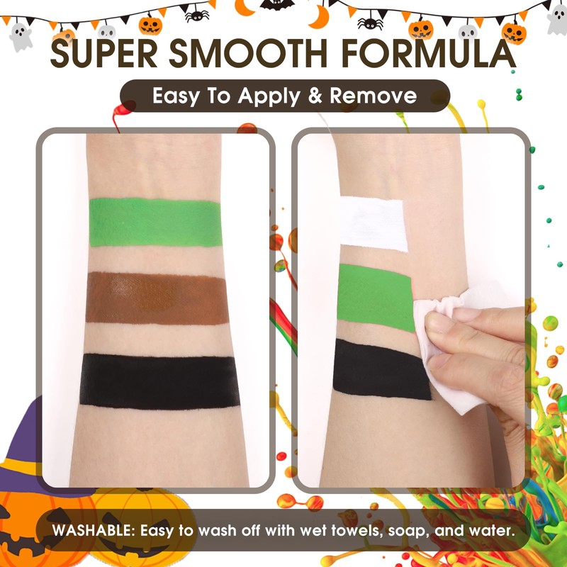 BOBISUKA Light Green Face Body Paint Liquid Texture Washable Non
