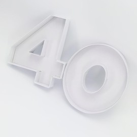 9inch Cardboard Number Fillable Paper Mache Sweet Candy Treat Tray Birthday Anniversary Decorative Box (40)