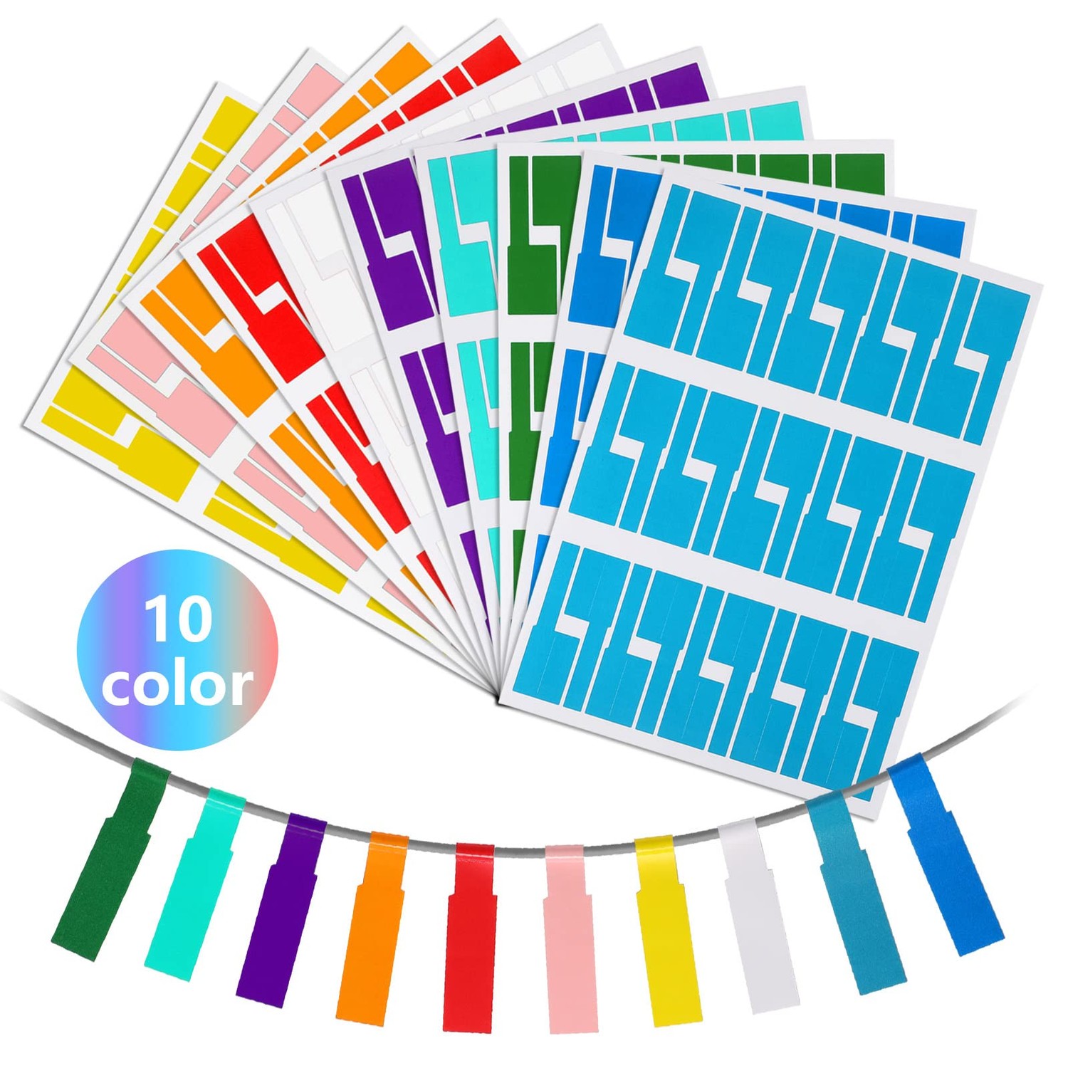 Cable Labels (300 ct.), Cable Tags, Color Labels, White, Wire ...