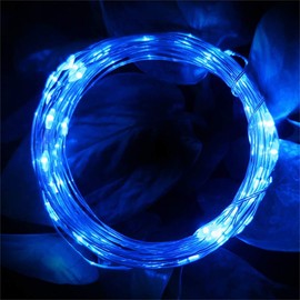 4 Pack Battery Operated Dewdrop Led Lights,Indoor Mini Fairy Lights With Timer Function,For Wedding Home Parties Christmas Holiday Decoration,6 Hours on/18 Hours Off ,30 Count LEDs,10 Feet(Blue)