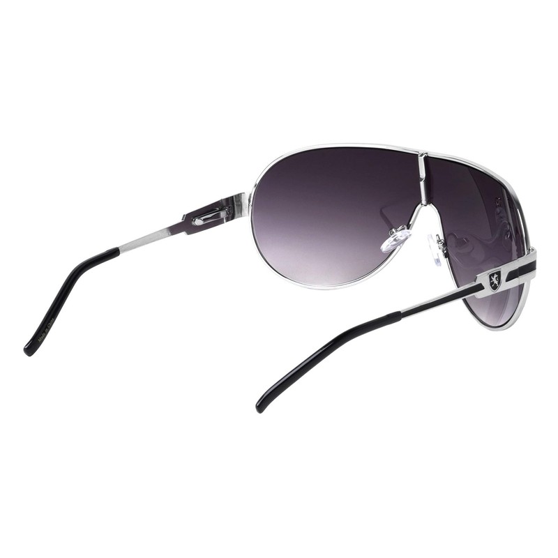 Khan Indy - One Piece Shield Sunglasses (Smoke Silver Black)