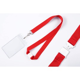 CANWELUX 12 Pack Safety Breakaway Lanyard, Neck Strap with Safety Buckle for ID Badge, Hall Pass Lanyards for Girls and Women(Red,12Pack)