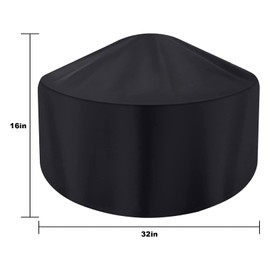 Zreneyfex Fire Pit Cover for 28 To 32 Inch Round Fire Pits, 30 Inch Heavy Duty 300D Oxford Fabric Waterproof and Dustproof Cover with All-Season Protection 32"Dia X 16"H