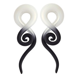 Stuppendux 2Pcs Ear Glass Spiral Tapers Plugs Tunnels Expander Hanger Gauges Earrings Stretching Body Piercings Jewelry 0G 8MM
