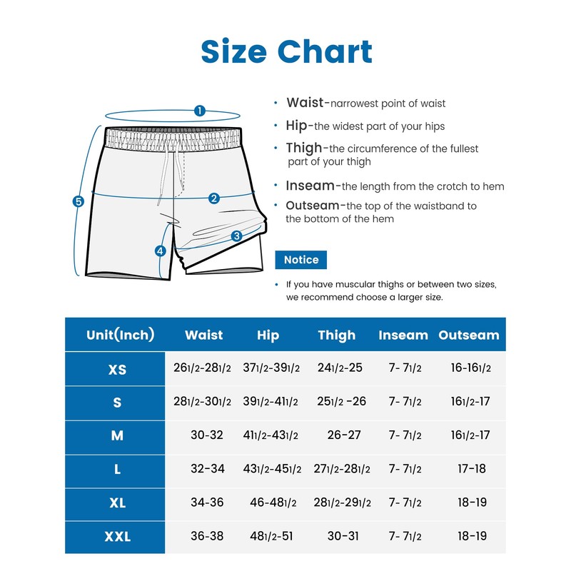 MaaMgic Mens Swim Trunks with Compression Liner 2 in 1