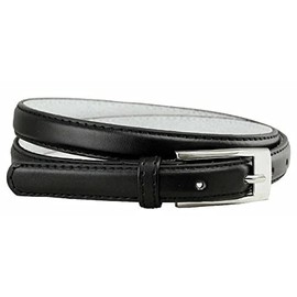 7055 Women's Betls Ladies Fashion Skinny Soft Dress Casual Leather Belt 3/4"(19mm) wide (Black, XL)