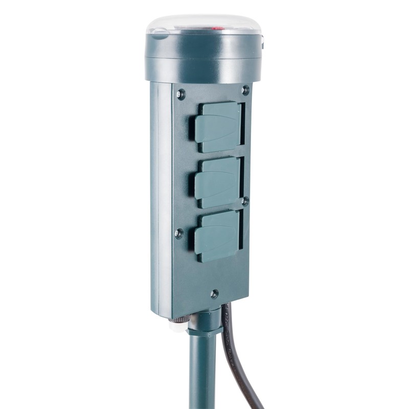 PowerGear Outdoor 6 Outlet Mechanical Stake Timer, Easy-to-Set Dial, 30-Minute