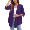 Heymoments Women's Cardigan Lightweight Draped Open Front 3/4 Sleeve Casual