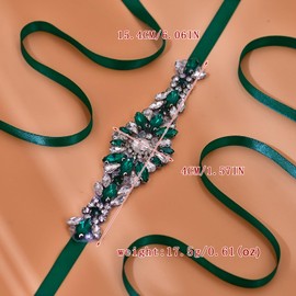 Jadvenword New Bridal Accessories:Colorful Rhinestone Evening Dress with Waist Jewelry--Bridal Belt.Perfect for Wedding, Party, Dance, Banquet, Performance, Celebration, Styling and Elegant Wardrobe,