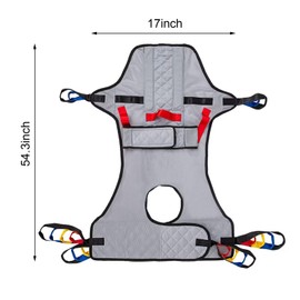 Hoyer Lift Sling,Full Body Patient Lift Slings with Commode Opening,Medical Mesh Transfer Sling with Split Legs for Patients Shower Bath,Toileting Sling,Lift Assist Sling for Elderly,Support 600lbs
