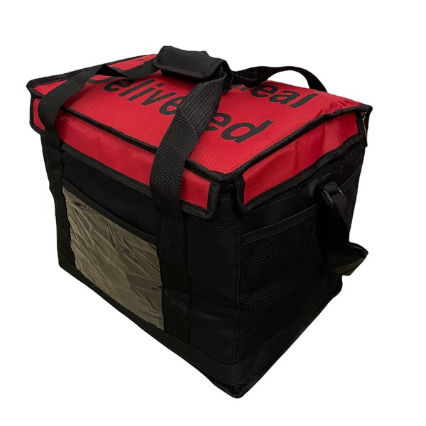 Black Red Heavy Duty Hot Food Takeaway Delivery Bag for