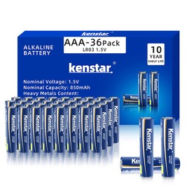 Waklyte Kenstar AAA Batteries 36 Pack, High-Performance Alkaline Triple A Battery for Household and Office Devices, 1.5 Volt, Leakproof, Long Lasting, 10-Year Shelf Life
