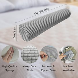 2Pcs Neck Roll Pillow For Sleeping,Cylinder Neck Pillow Cervical Pillow Foam Pillow Core Plush Washable Cover,Multi-Functional Round Cylinder Bolster Pillow For Home Office Travel Yoga Support Pillow