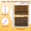 QUEWEL DIY Lash Extension Kit 280Pcs Lash Clusters Eyelash Extension