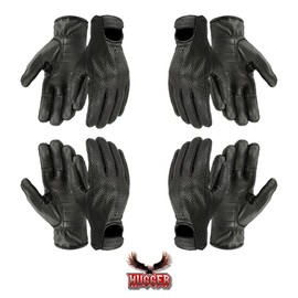 Hugger Men's Breathable Glove for Driving or Motorcycles with Lightly Padded Palms Large Black