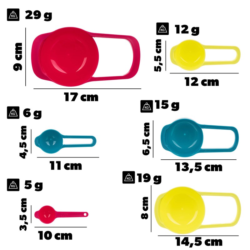 KADAX Measuring Spoon Set, 6 Pieces, Dosing Spoons for Baking